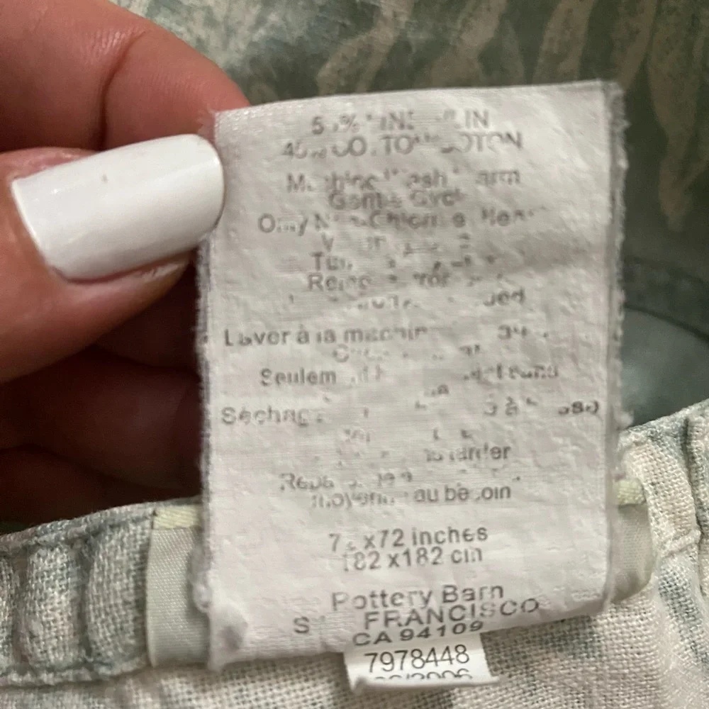 Pottery Barn MATINE TOILE Shower Curtain PORCELAIN BLUE FRENCH LIGHT GREEN